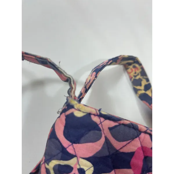 Vera Bradley‎ Crossbody Bag Quilted Floral Zipper Pockets Boho Navy Pink 11x11" - Image 14
