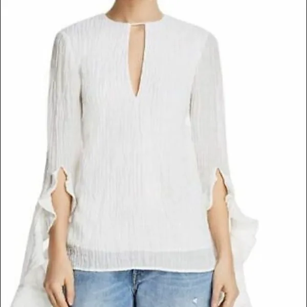C/meo Collective Emerging Long Sleeve Boho Blouse Top Ivory Size XS NWT - Image 2