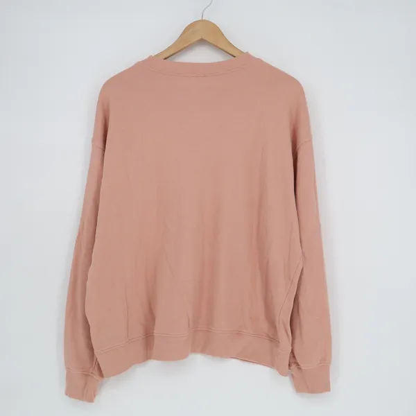 H&M Divided Sweatshirt Womens XL Pink Cotton Love Embroidered Crew Neck Pullover - Image 6