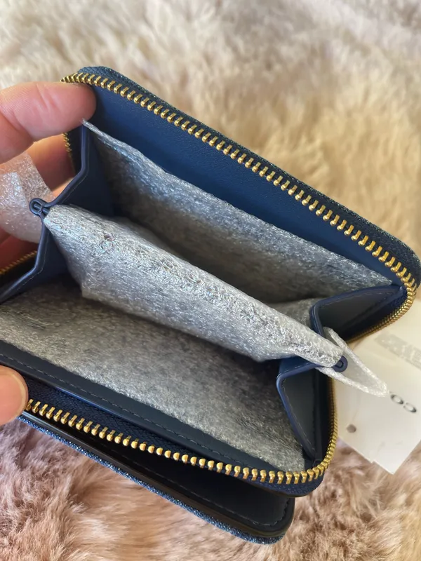 NWT Coach Essential Billfold Denim Wallet CAU96 Deep Blue - Image 6