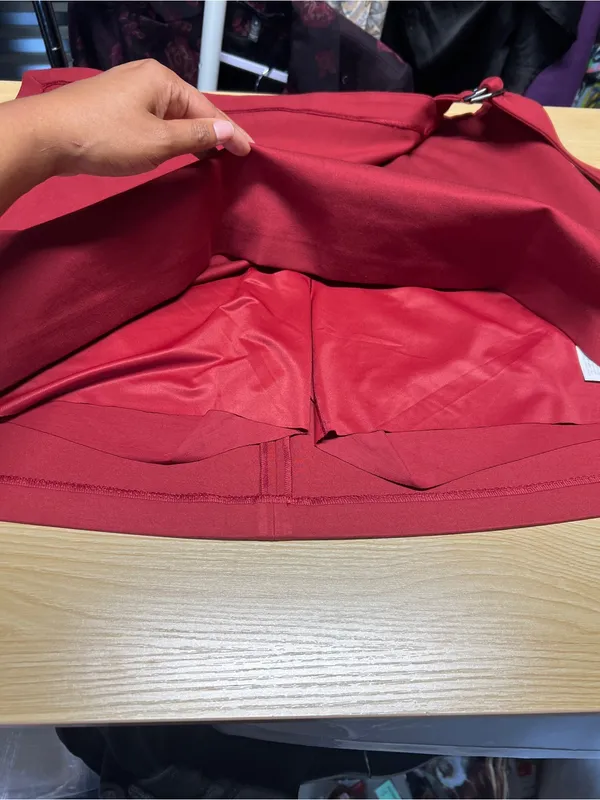 SPANX Ponte Wrap Mini Skirt Skort Deep Red Built-In Shorts Size 1X NWT - Image 6