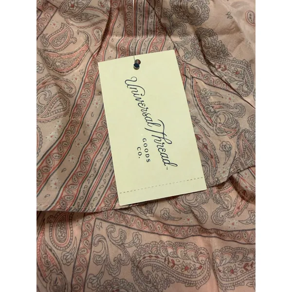 Universal Thread Pink‎ Bandana Paisley Ruffle Tiered Mini Skirt XS - Image 2