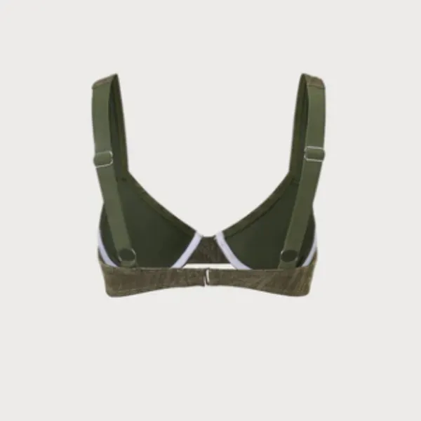 BERLOOK Crochet Underwire Bikini Top ONLY 15 Green Size L - Image 2