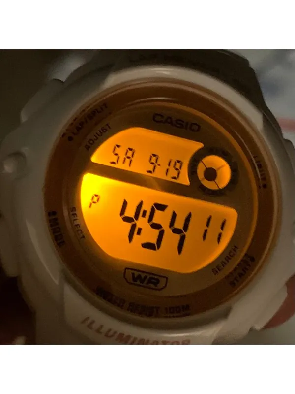 Casio illuminator Women's Digital Watch 39mm LWS1200H white resin band running - Image 3