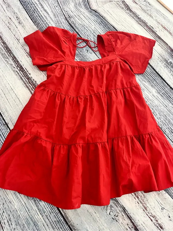Abercrombie & Fitch Women’s Red Square-Neck Mini Dress - Image 3