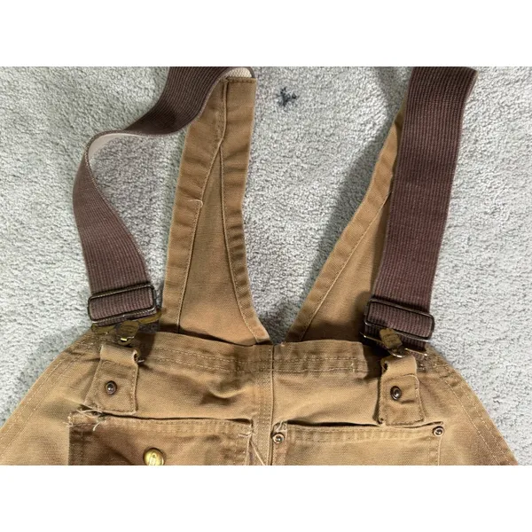 Carhartt Bib Overalls Double Knee Nail apron 2XL 46x30** Made USA Vtg Work Farm - Image 5