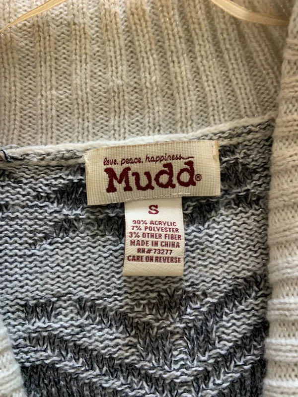 Mudd Gray & Cream Open-Front Knit Cardigan - Image 3