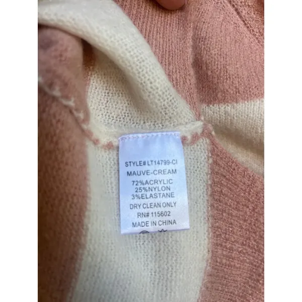 Lush Clothing Nordstrom‎ Mauve Cream Long Sleeve Sweater Size Medium New without Tags - Image 6