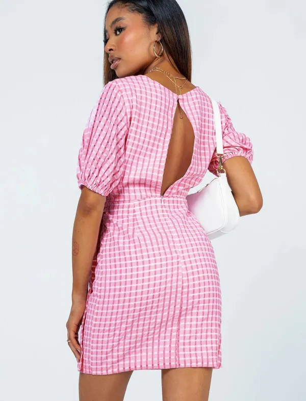 Princess Polly Pink And White Mini Dress - Image 4