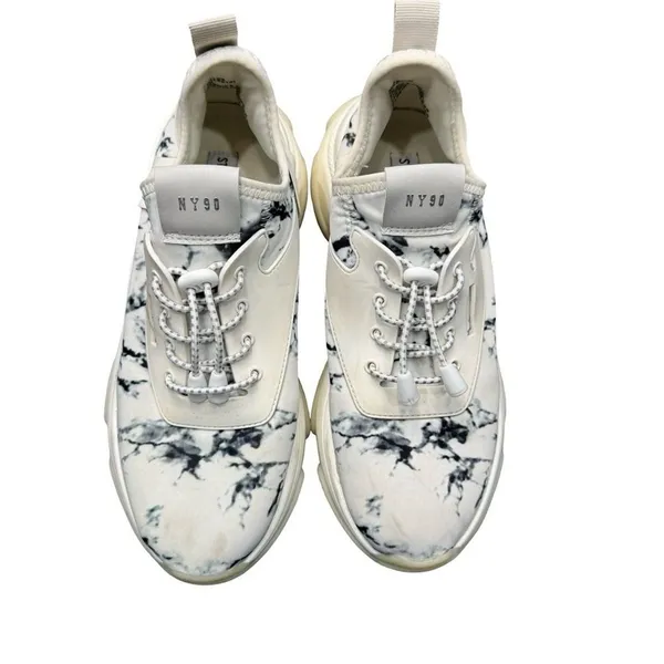 Steve Madden Black White Patterned Sneakers Womens Size 9 Casual Shoes - Image 8