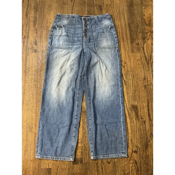Veronica‎ Beard Crosbie High Waist Crop Wide Leg Jeans in Juno Blue Size 28/6 - Image 2