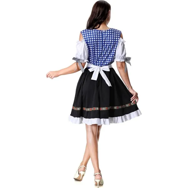 Source Unknown Oktoberfest Costume German Bavarian Dirndl Dress Halloween Plaid Beer Maid SMALL - Image 3