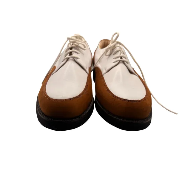 Tag Golf Cleats Two Tone Saddle Oxford Shoes Size 7 Brown White Leather Suede - Image 3