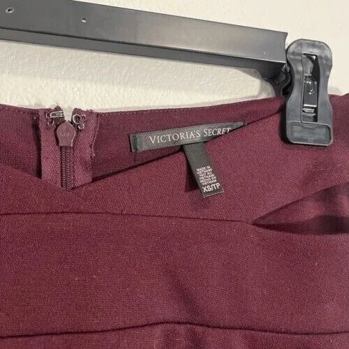 Victoria's Secret Burgundy Cutout Skirt High Waist Cutout‎ Mini Flared A-Line XS - Image 5