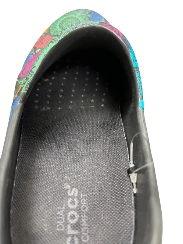 Crocs Work Dual Comfort wms paisley multicolored slip on clogs sz 6W SKU 10-124 - Image 8