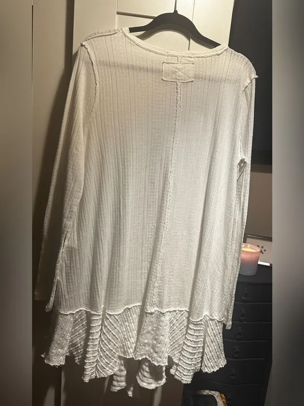 NWT FREE PEOPLE Tate Pointelle Tunic- Ivory Combo $78 MSRP - Image 8