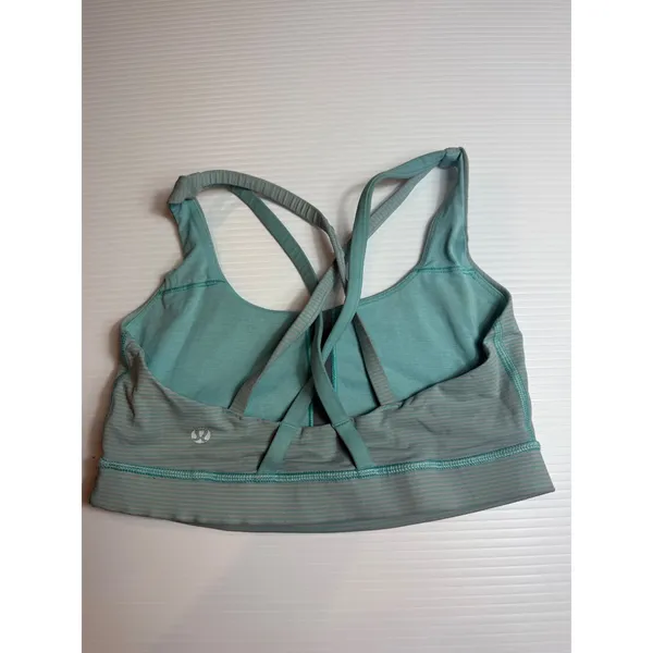 Lululemon Sports Bra Light Support Crisscross Back‎ Teal Blue Activewear 6 - Image 4