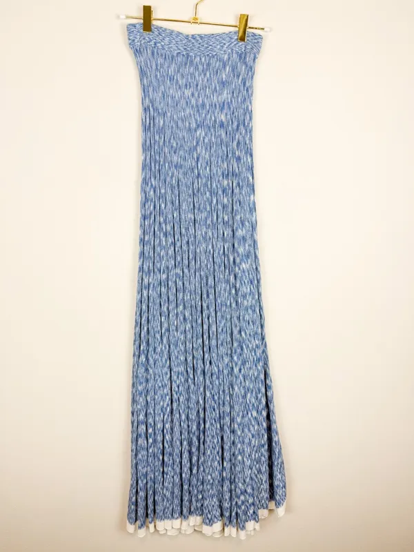 Free People Gold Coast Knit Maxi Skirt Bottled Blue Size XS - Image 6
