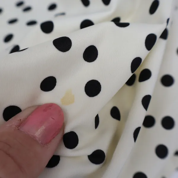 Eco Swim Tankini Top Women's 12 Cream Black Polka Dot Halter Good - Image 5