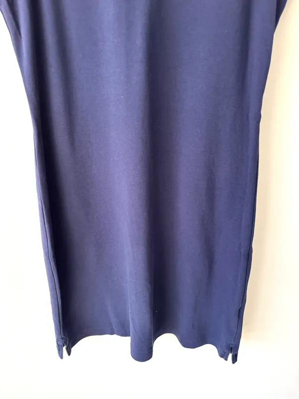 Ralph Lauren Sleeveless Polo Mini Dress Navy Blue Green Embroidered Pony Preppy - Image 3