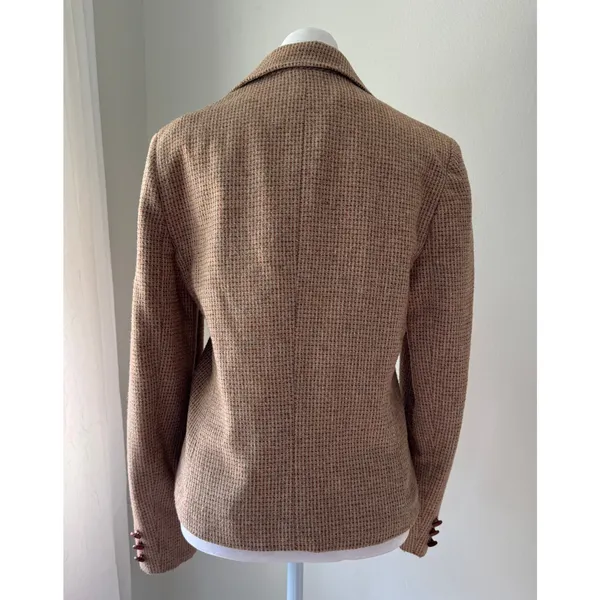 Vintage ‘80s Fay’s Closet Tan Wool Single Breasted Blazer - Image 4