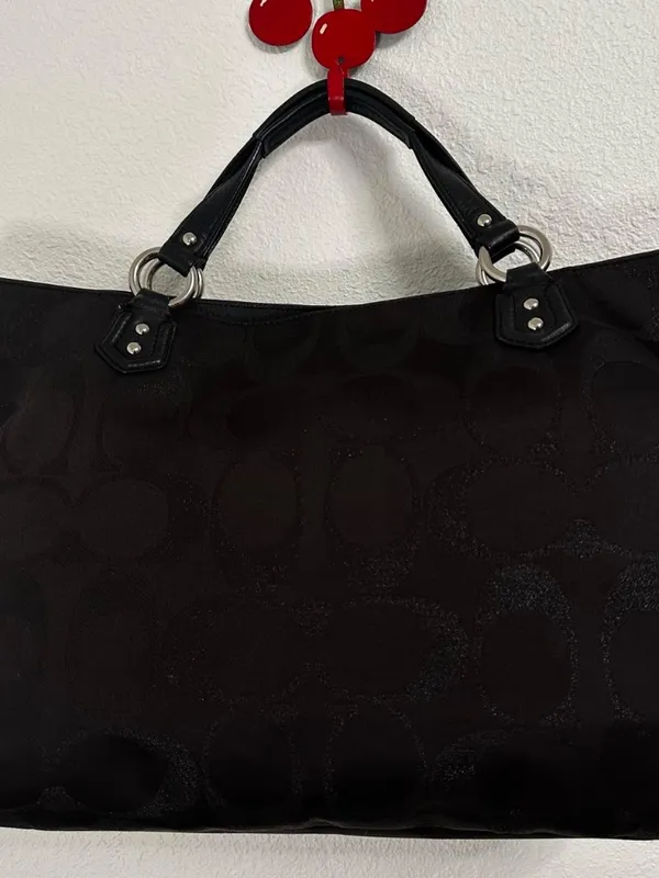 Vtg Y2K Coach Campbell Signature Izzy Fashion Large Black Satchel Purse 26241 - Image 3