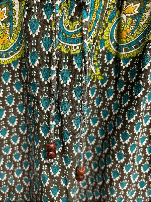 Boho Paisley Peasant Top in Green - Women - Image 4