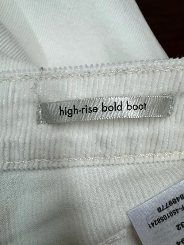 Wrangler High-Rise Bold Boot Cut Cream Corduroy Pants Size 18x32 - Image 7
