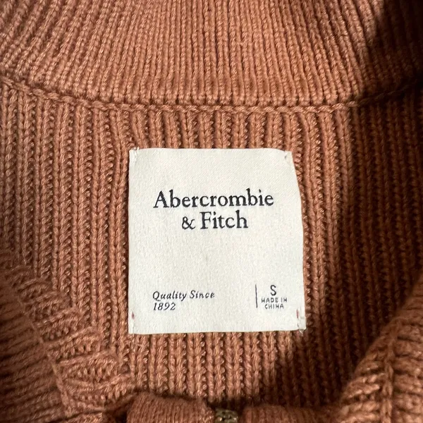 Abercrombie & Fitch Double Zipper Cardigan Size S Minimalist Preppy Casual - Image 5