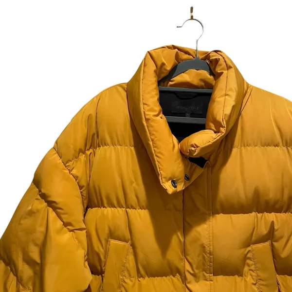 Kendall Kylie Puffer Jacket Mustard Yellow Women Size Medium Large - Image 3