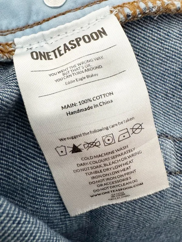 One Teaspoon Shorts Size 23 Blue Moon Le Wolves Button Fly Frayed Retro Indie‎ - Image 7