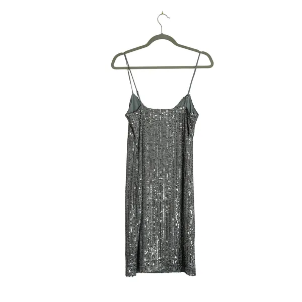 Urban Social NEW Silver Sequin Mini Dress V-Neck Homecoming Cocktail Party - Image 8