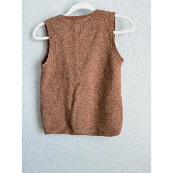 Madewell Kneale Button Front Sweater Vest Heather Rosewood Boho Coquette XS Wool - Image 7