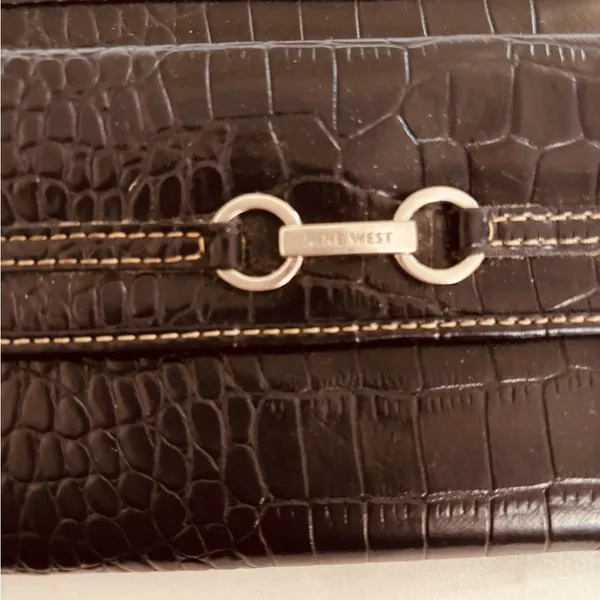 Nine West  Black Croc-Embossed Wallet - Image 3
