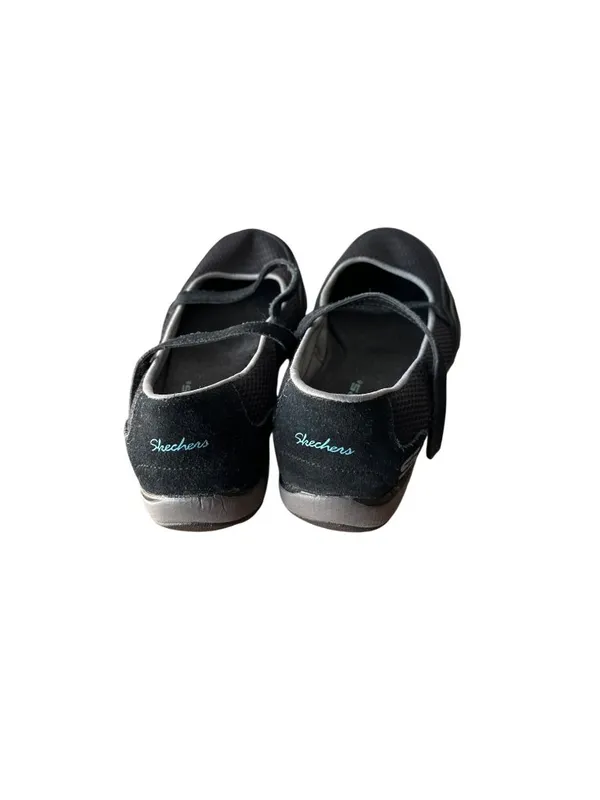 Skechers Size 6 Women Relaxed Fit Memory Foam Bikers Sneakers Black New - Image 6
