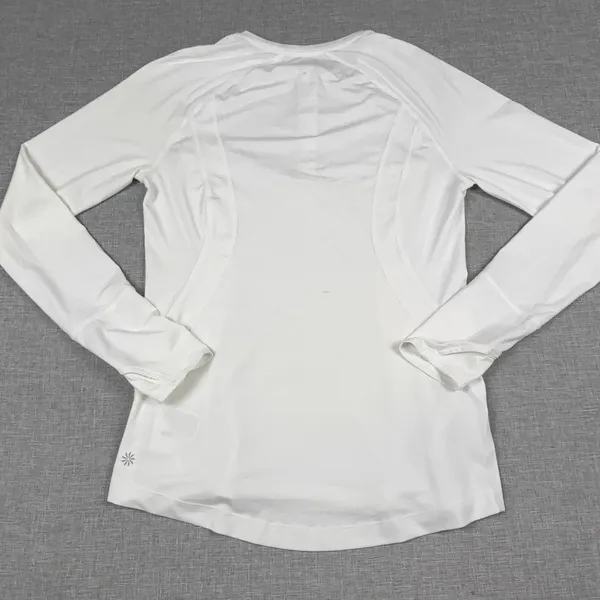Athleta Pullover Womens‎ Medium White Long Sleeve 1/4 Zip Moisture Wicking - Image 8