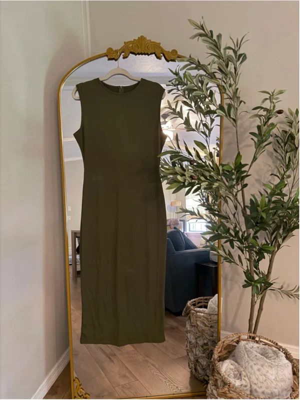 NEW Ribbed Tank Dress Sleeveless Bodycon Midi 2X - Image 5
