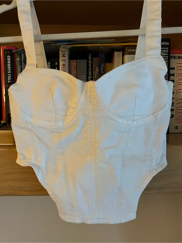 Zara White Structured Bustier One-Piece - Image 2
