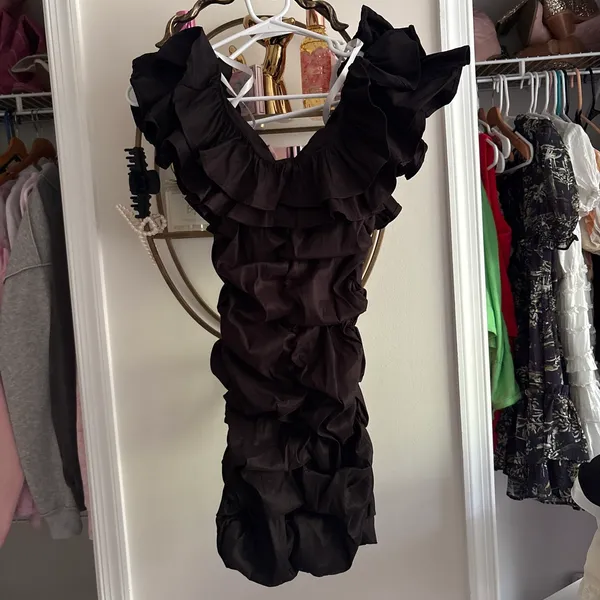Lovers + Friends Black Mini Off-The-Shoulder Dress - Image 2