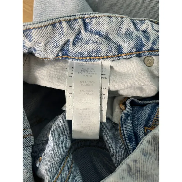 Good American Good 90s Relaxed Straight Leg Distressed Jeans Size 2/26 - Image 4