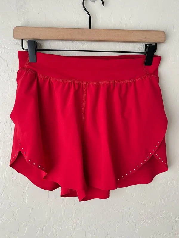 Lululemon Fast and Free Reflective High-Rise Classic-Fit Shorts Dark Red 4 - Image 4