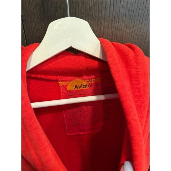 Aviator Nation Bolt Stripe Relaxed Fit Hoodie in red women's XL - Image 3