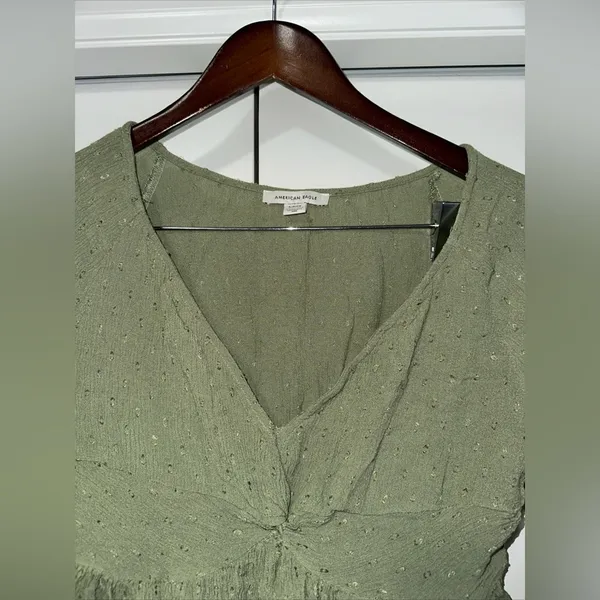 American Eagle Lightweight Loose-Fit Longsleeve Blouse S - Image 2