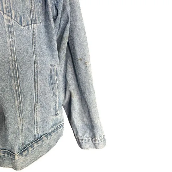 Womens Walt Disney World Vintage Y2K Retro Flag Patriotic Denim Jean Jacket XXL - Image 5