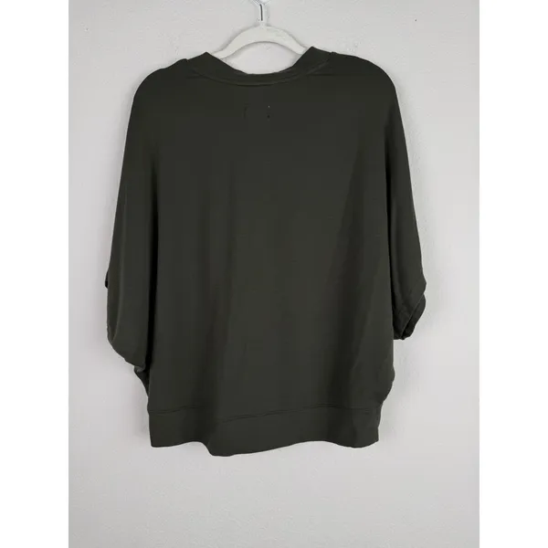 Lou & Grey Signature Soft Wetland Green V-Neck Poncho Sweater Knit Top Women's S - Image 8