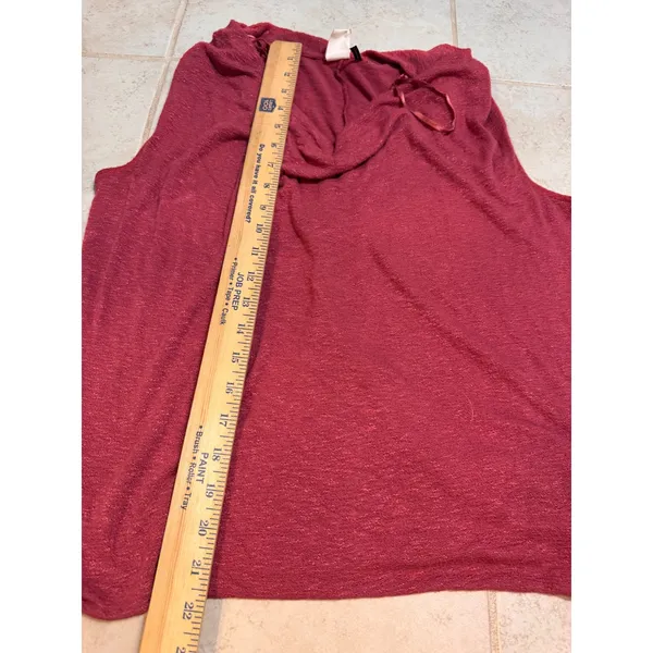 Anthropologie Akemi + Kin‎ Cowl Neck Sleeveless Top Berry Red Knit Medium - Image 7