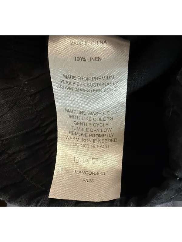 Quince Black Linen Drawstring Pants Size L - Image 3
