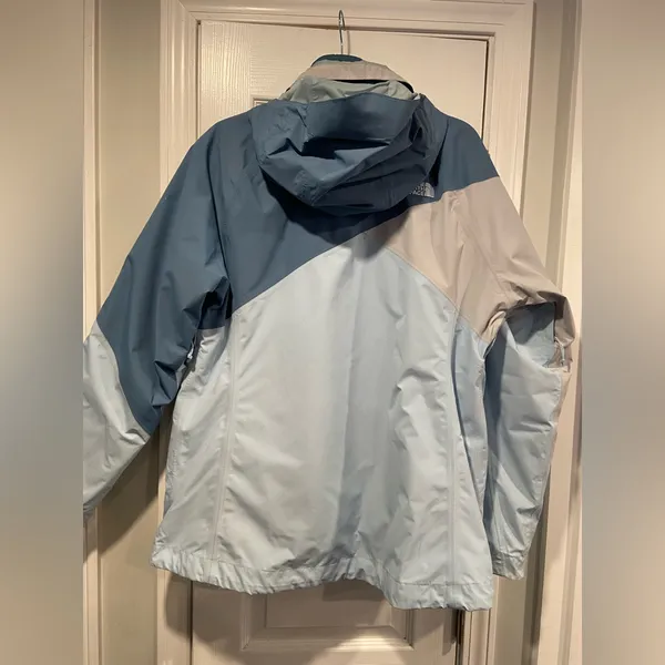The North Face Size XL HyVent Waterproof Ski Jacket Blue Gray Colorblock Hooded - Image 7