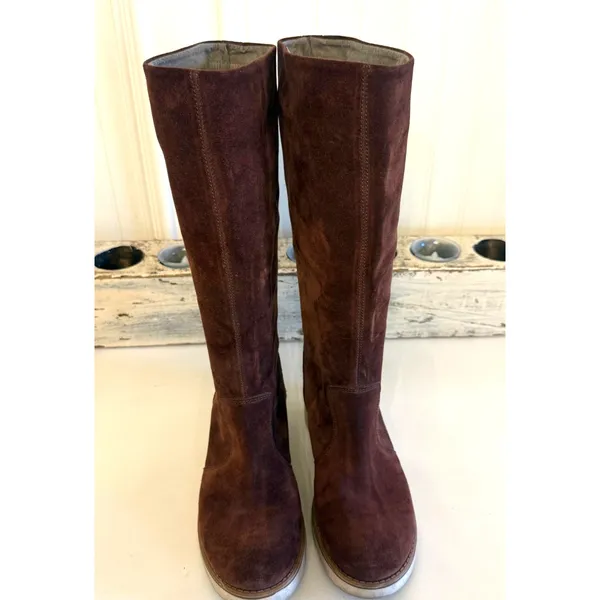 Ilse Jacobsen Boots Womens Size 7.5 Brown Suede Riding‎ Knee High Flat Casual - Image 2