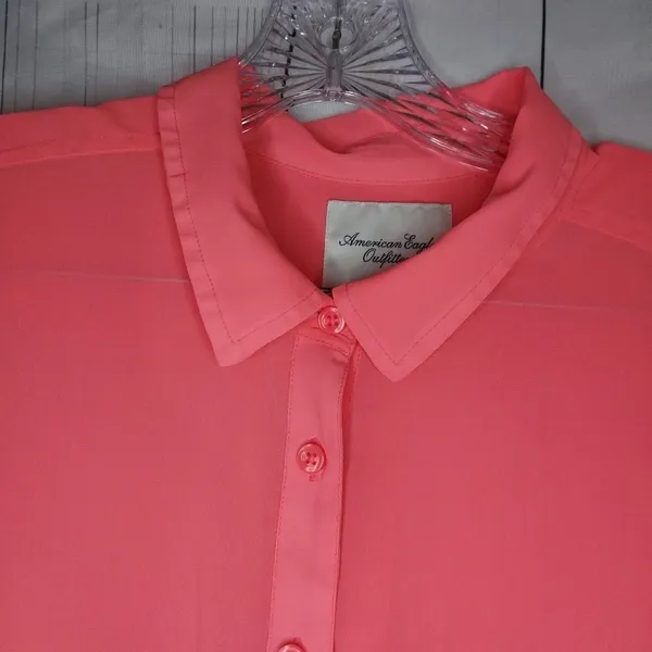 American Eagle Outfitters Button Down Layering Office Festival Sheer Blouse - Image 3